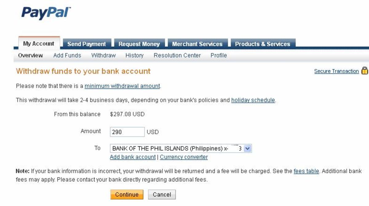 How do I withdraw money from my PayPal account? | PayPal LU