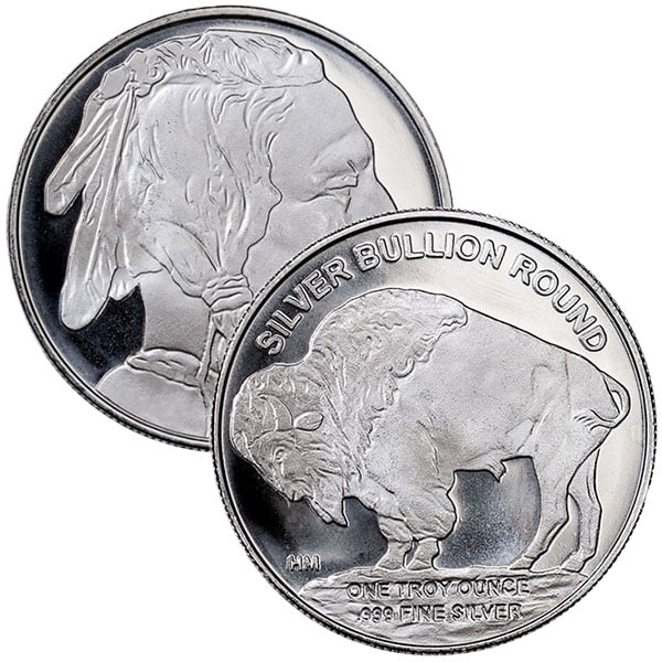 Silver Bullion 1 oz Buffalo Round fine | Golden Eagle Coins