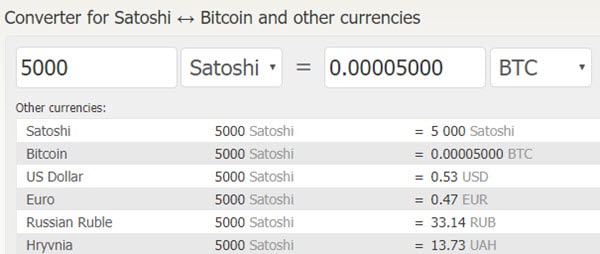 Convert Satoshi to USD Dollar and USD to Satoshi