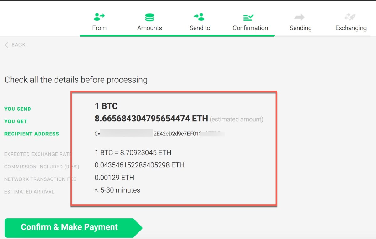 E-5 Ethereum to Bitcoin or convert E-5 ETH to BTC