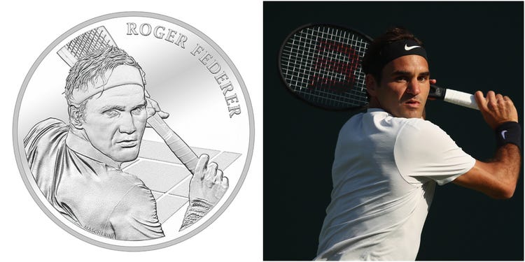 Switzerland Roger Federer 20 franc silver coin! - bitcoinlove.fun