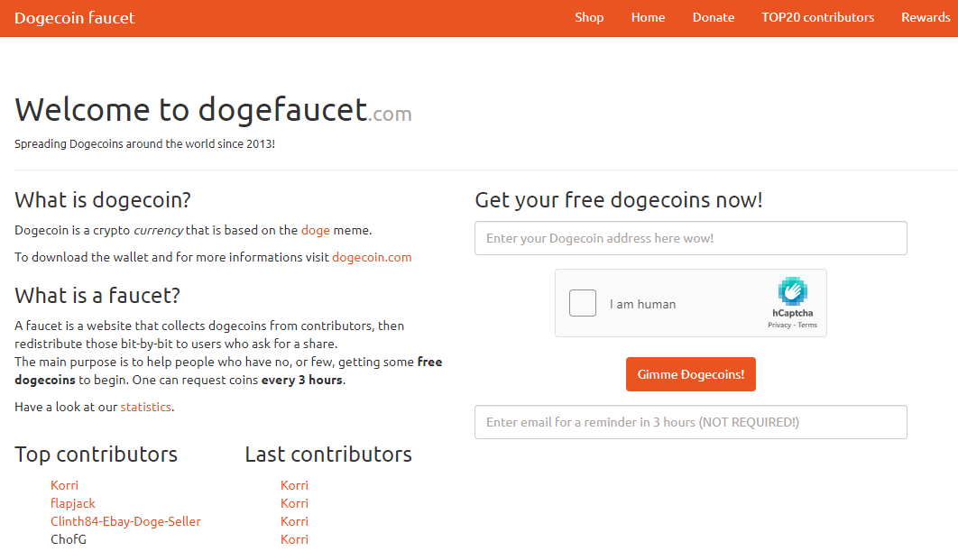 Dogecoin Faucets List |