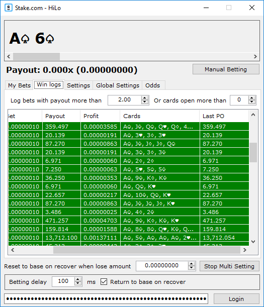 Stake HiLo » Simple but popular higher / lower card game