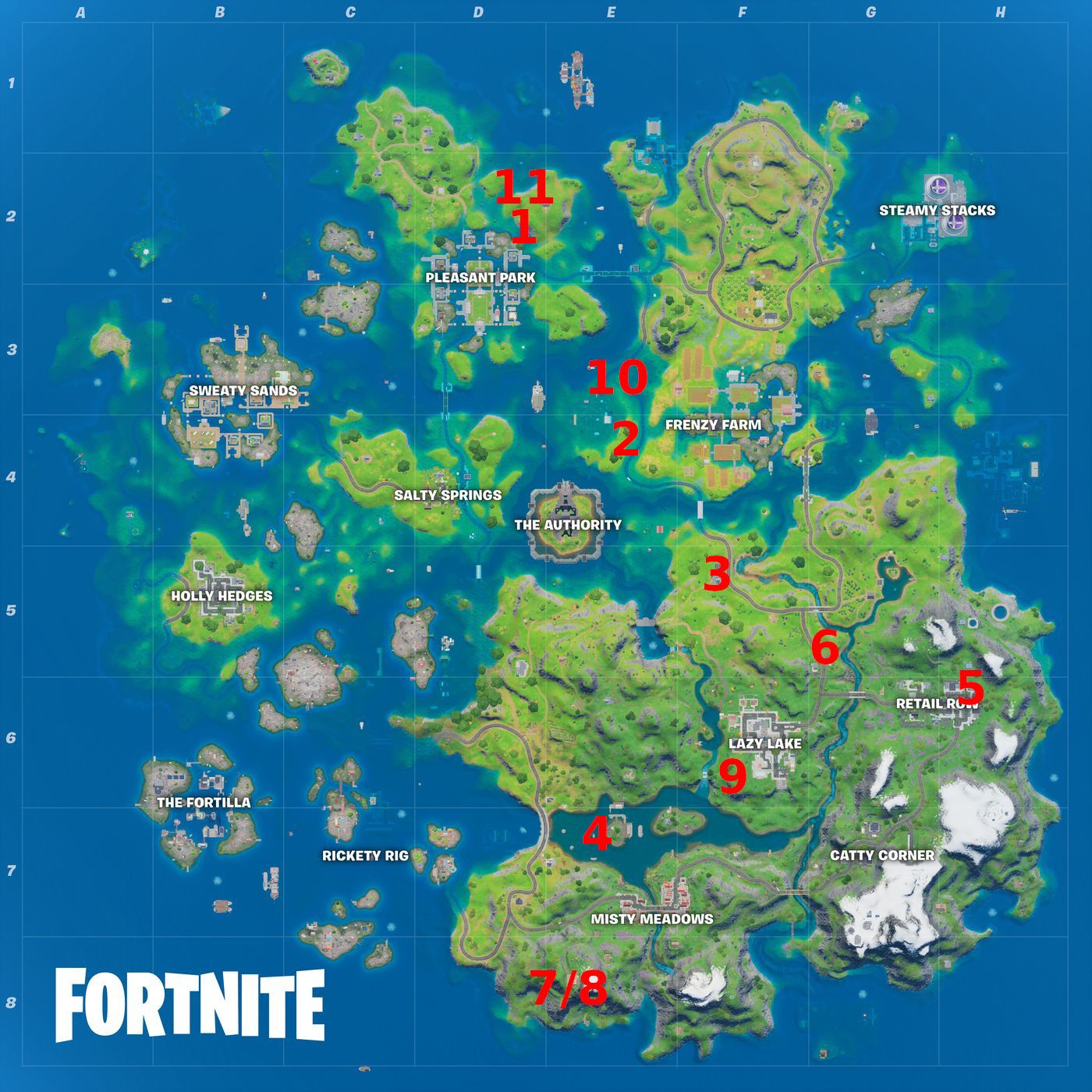 All Fortnite Season 4 Week 5 XP Coin Locations