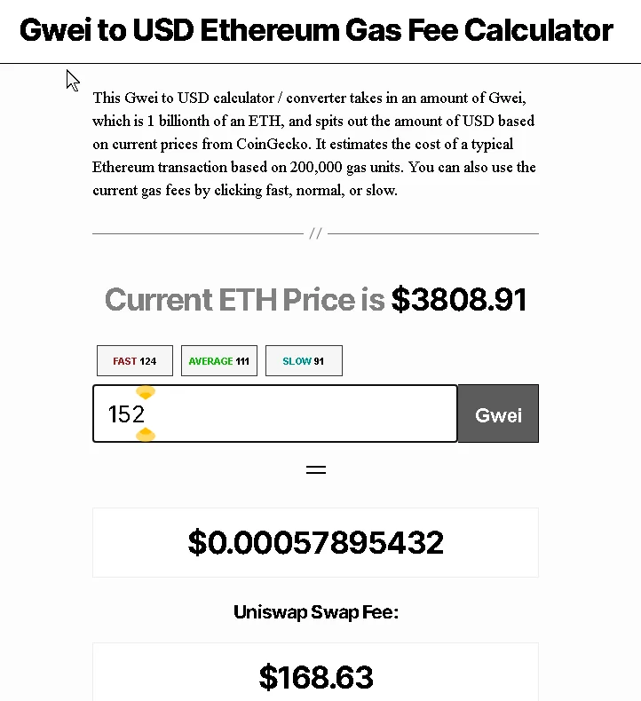 Ethereum (ETH) Gas Price Unit Conversion Calculator | Cryptosheets Help Center