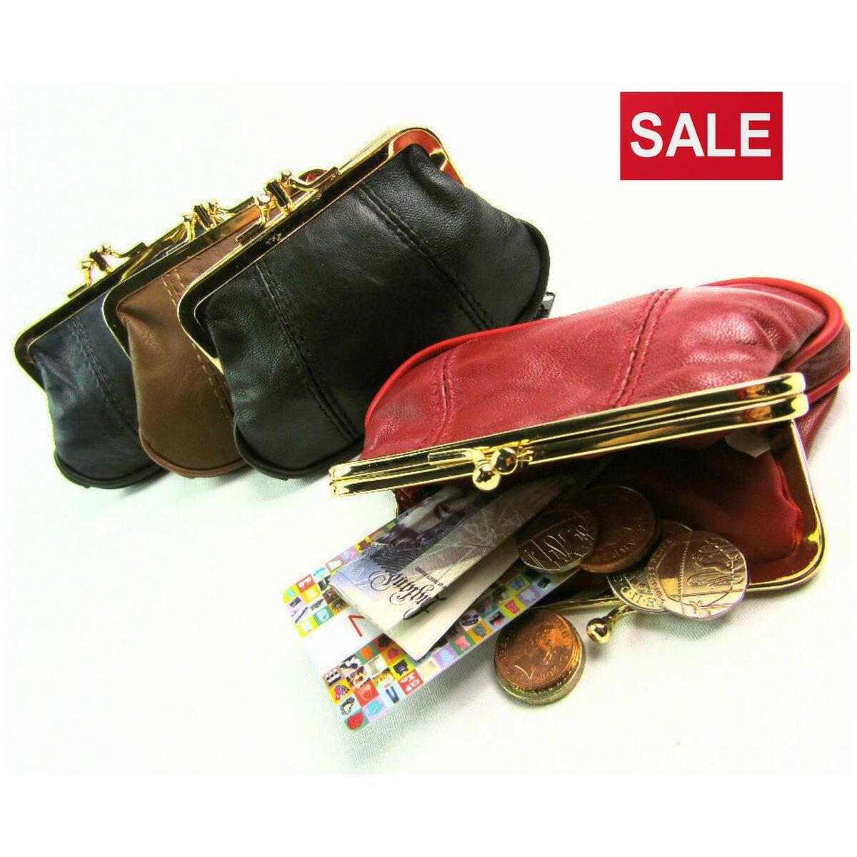 Dual Clasp Leather Coin Purse - Change Purse - Small Purse - Dream Products