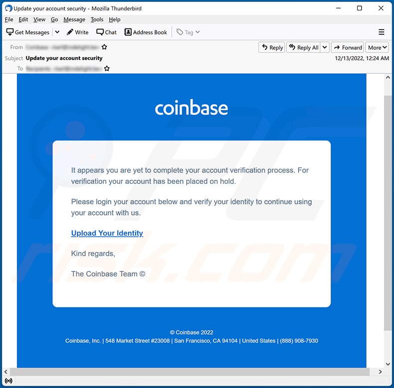 Latest Coinbase Phishing Scam is a Warning to Everyone