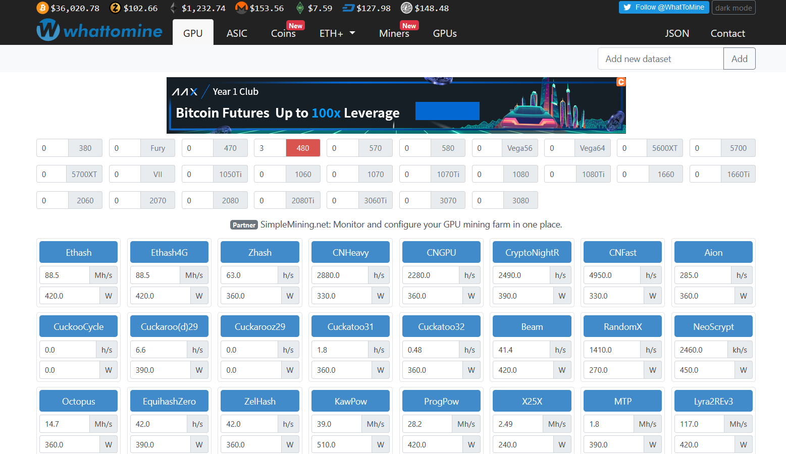 Altcoin Mining Pool for GPU and ASIC - 2Miners