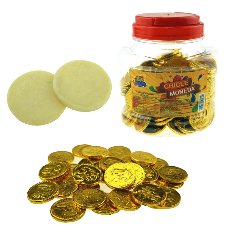 Gold Smiley Face Bubble Gum Coins