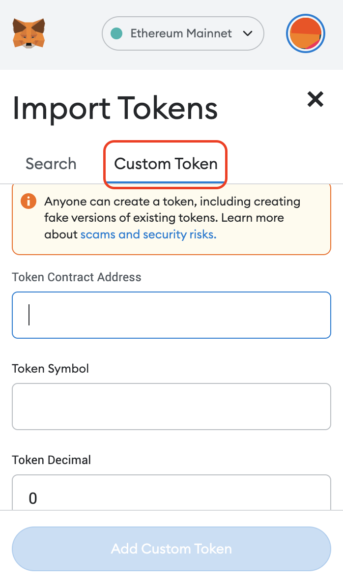 How to Import a Custom Token to Metamask