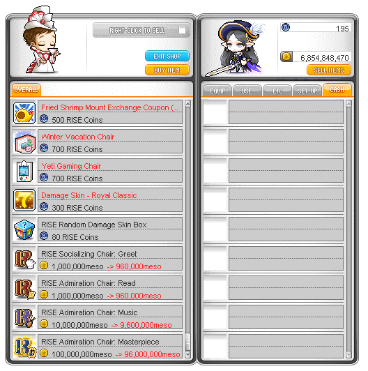 Feedback - Prestigious Coin Feedback Thread | MapleLegends Forums - Old School MapleStory