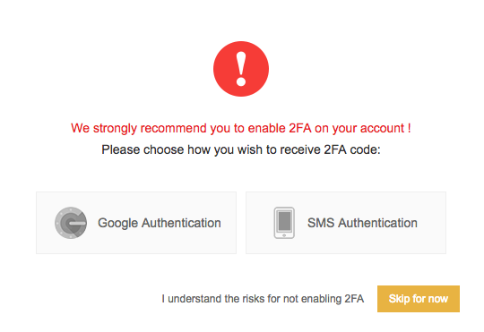 How to enable Two-Factor Authentication (2FA) for Binance