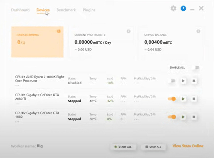 NiceHash with Awesome Miner