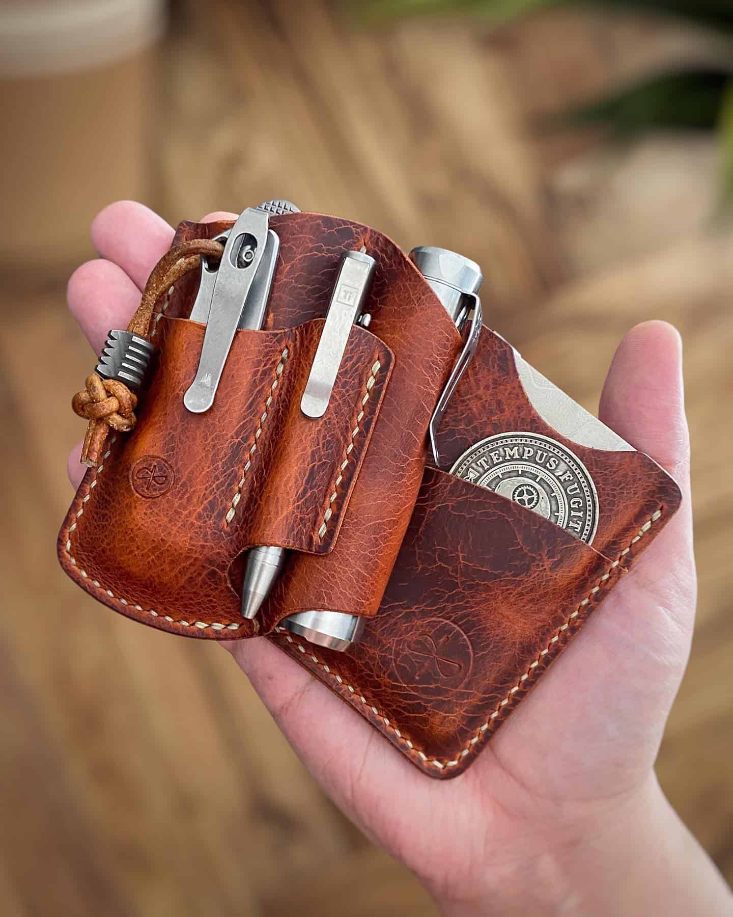 Knife Wallet | Leather Sheath And Card Wallet With Knife | EDC Wallet Knives