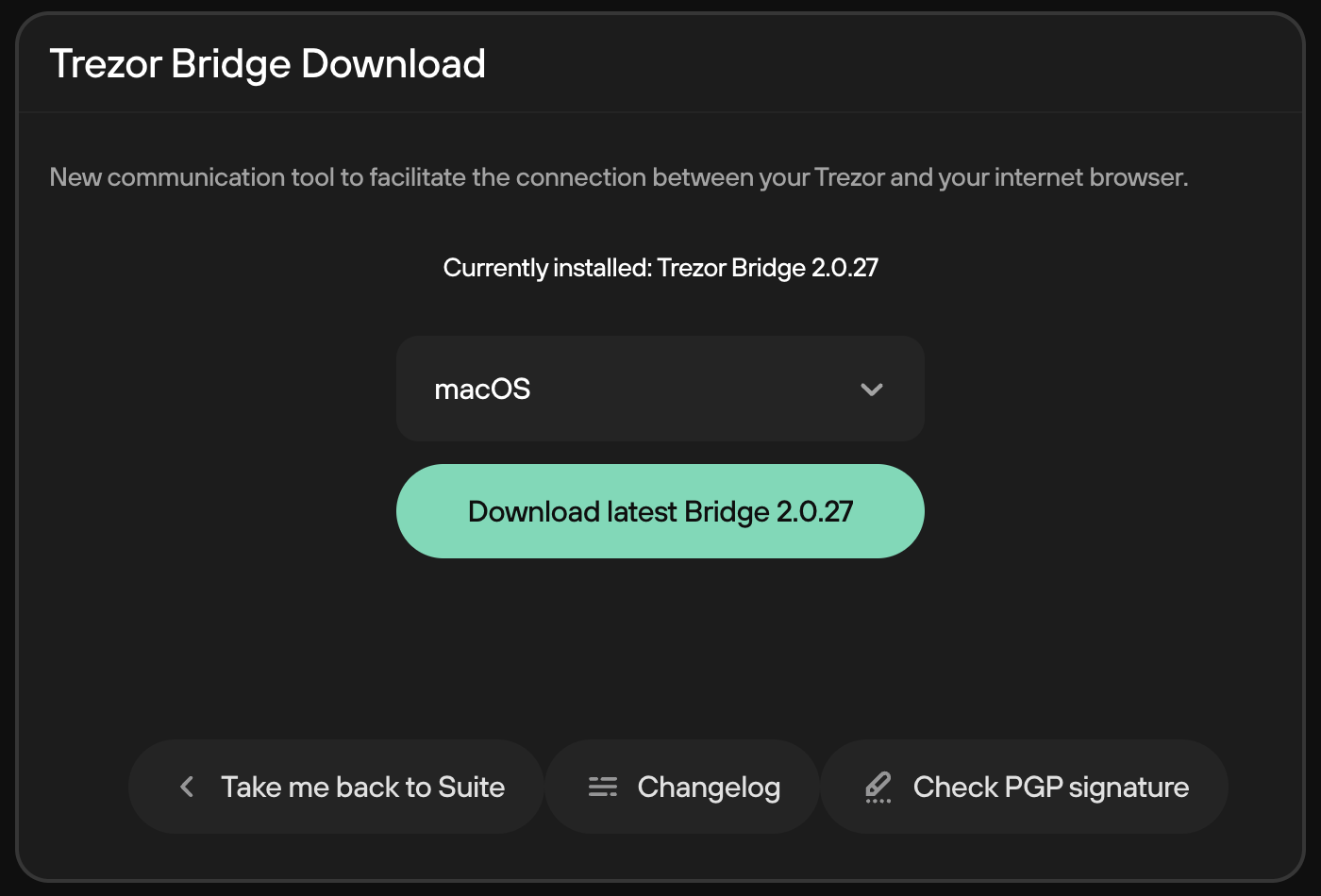 Install TREZOR Bridge on Mac OSX - Mac App Store