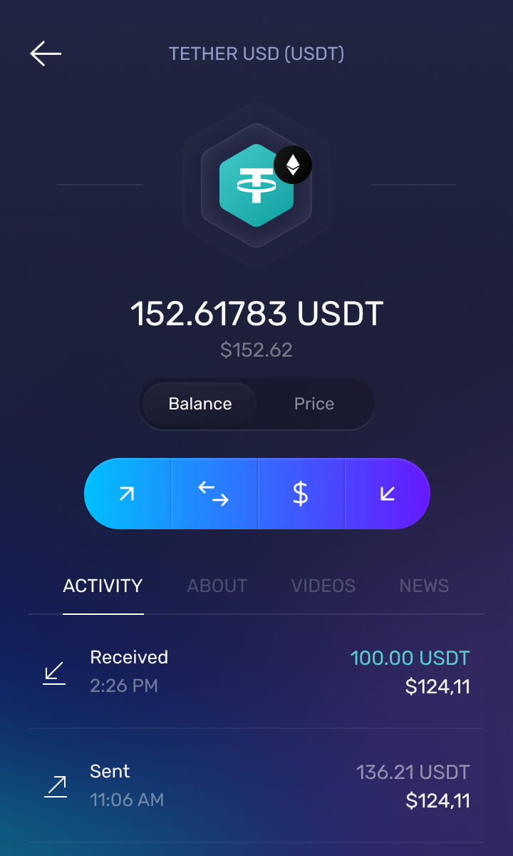 Tether (USDT) Wallet: online Tether wallet app download for iOS and Web | Kauri finance