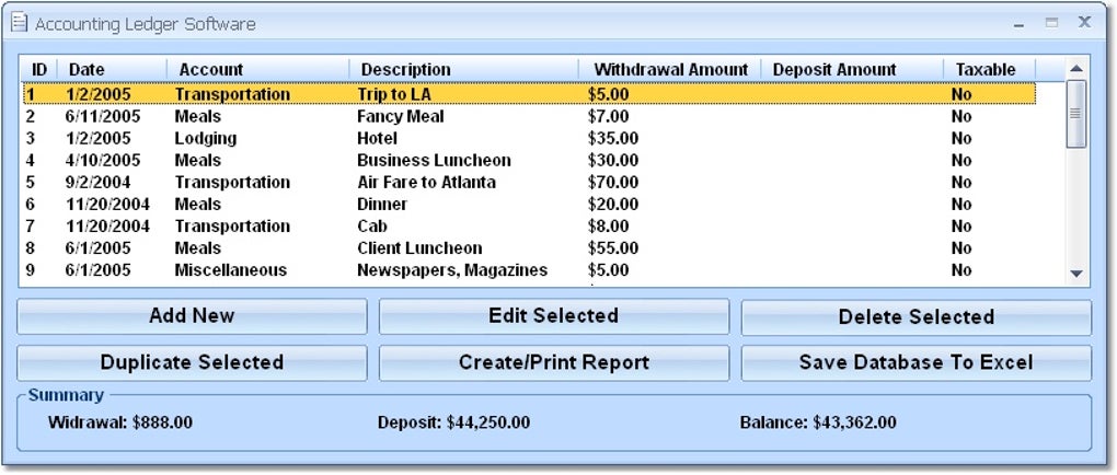 The World's Simplest Accounting Software - General Ledger & Cashbook