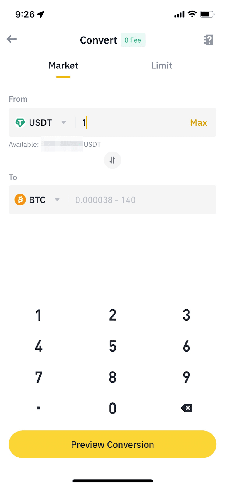 Convert BTC to USD