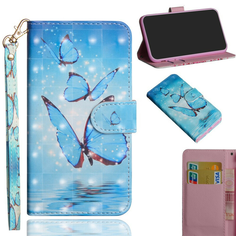 Case iPhone 12 Pro Max Flying Blue Butterflies - Dealy