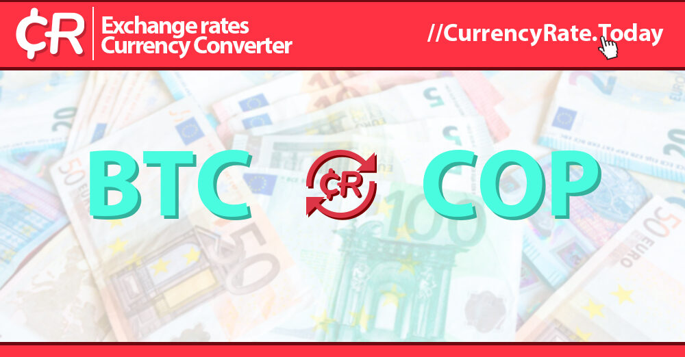 How much is 1 bitcoin btc (BTC) to $ (COP) according to the foreign exchange rate for today