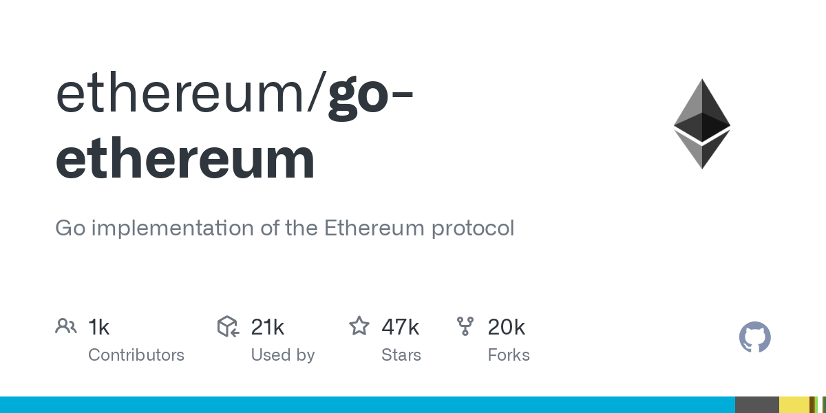GitHub - ethereum/go-ethereum: Official Go implementation of the Ethereum protocol