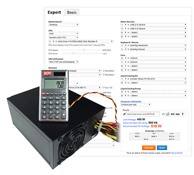 eXtreme Outer Vision - Recommended Power Supply Calculator