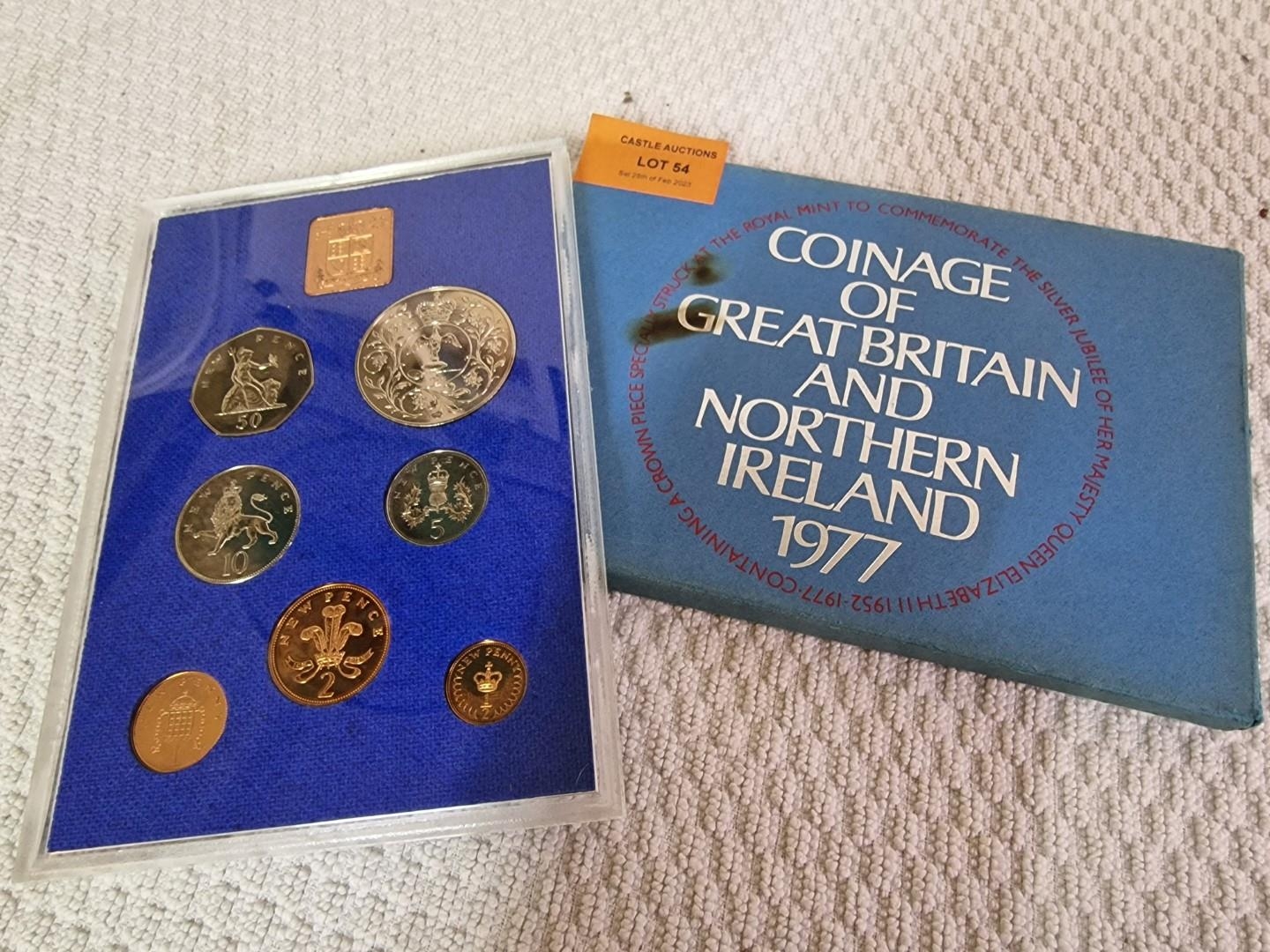 United Kingdom. Nine Coinage of Great Britain & Northern Ireland proof coin sets arranged c