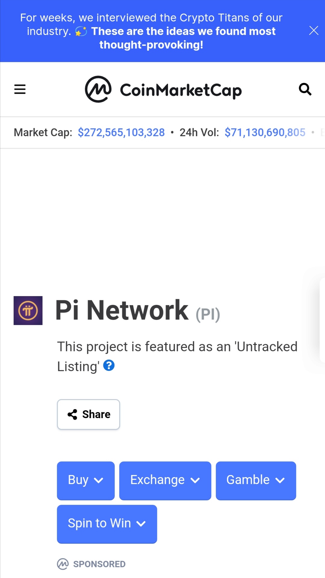 Pi Network DeFi price today, PI NETWORK DEFI to USD live price, marketcap and chart | CoinMarketCap