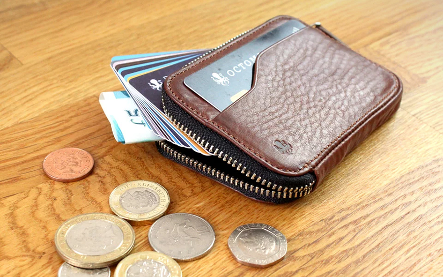 Leather Coin Pocket Wallet [Handmade] [Personalized]