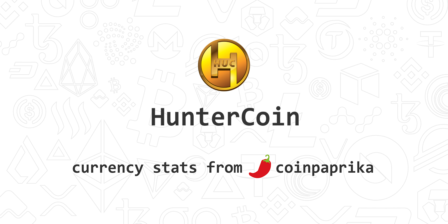 HunterCoin (HUC) live coin price, charts, markets & liquidity