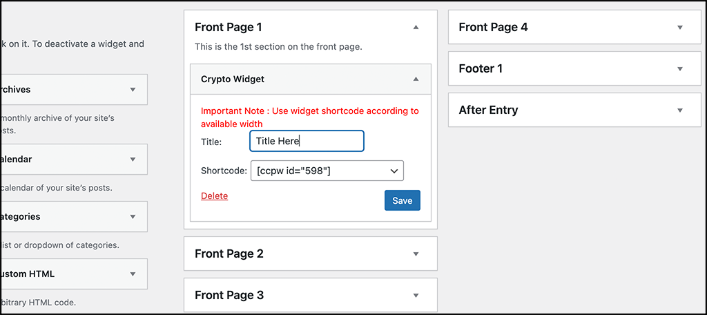 Cryptocurrency News Widgets