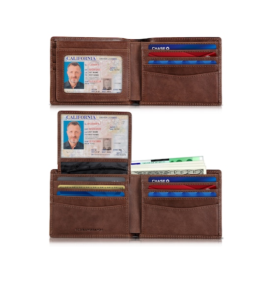 Alpine Swiss Men's Leather Rfid Bifold Wallet 2 Id Windows Divided Bill Section | Hawthorn Mall