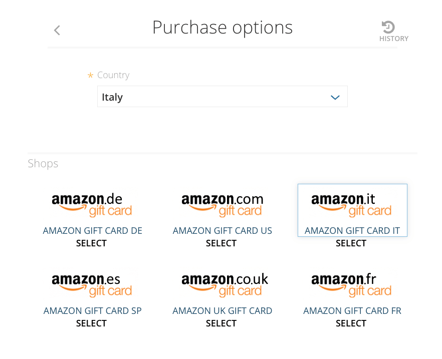 Buy Amazon Gift Cards with Bitcoin or other Cryptos