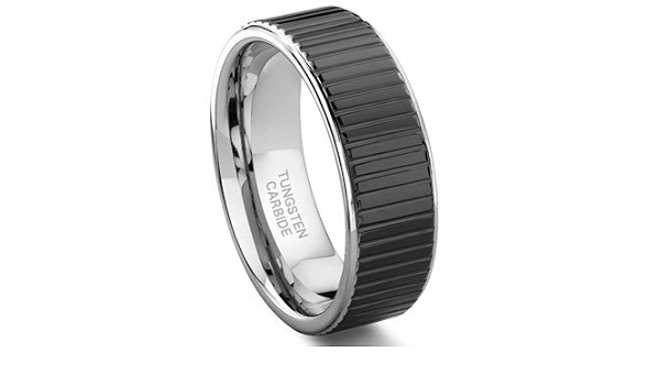 ALEXANDER Tungsten Ring with Black Tungsten Coin Edge Center by Triton – Larson Jewelers