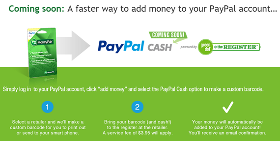 PayPal lets users load money to accounts with Green Dot MoneyPak