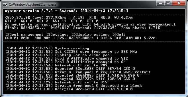 CGMiner: Command Line Arguments and Options