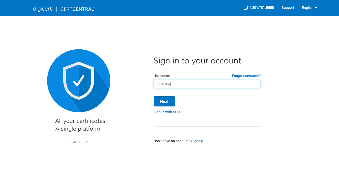 Set up your CertCentral account