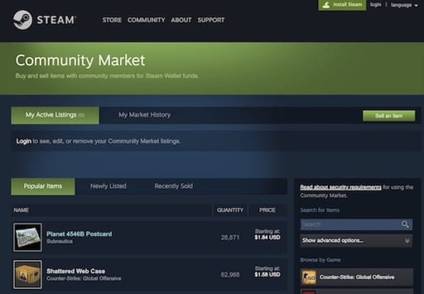 Steam Support :: Community Market FAQ