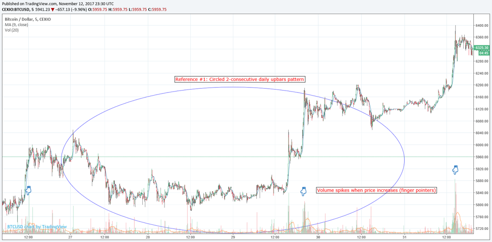 Crypto Bitcoin / Dollar BTC/USD Chart 5 Minutes