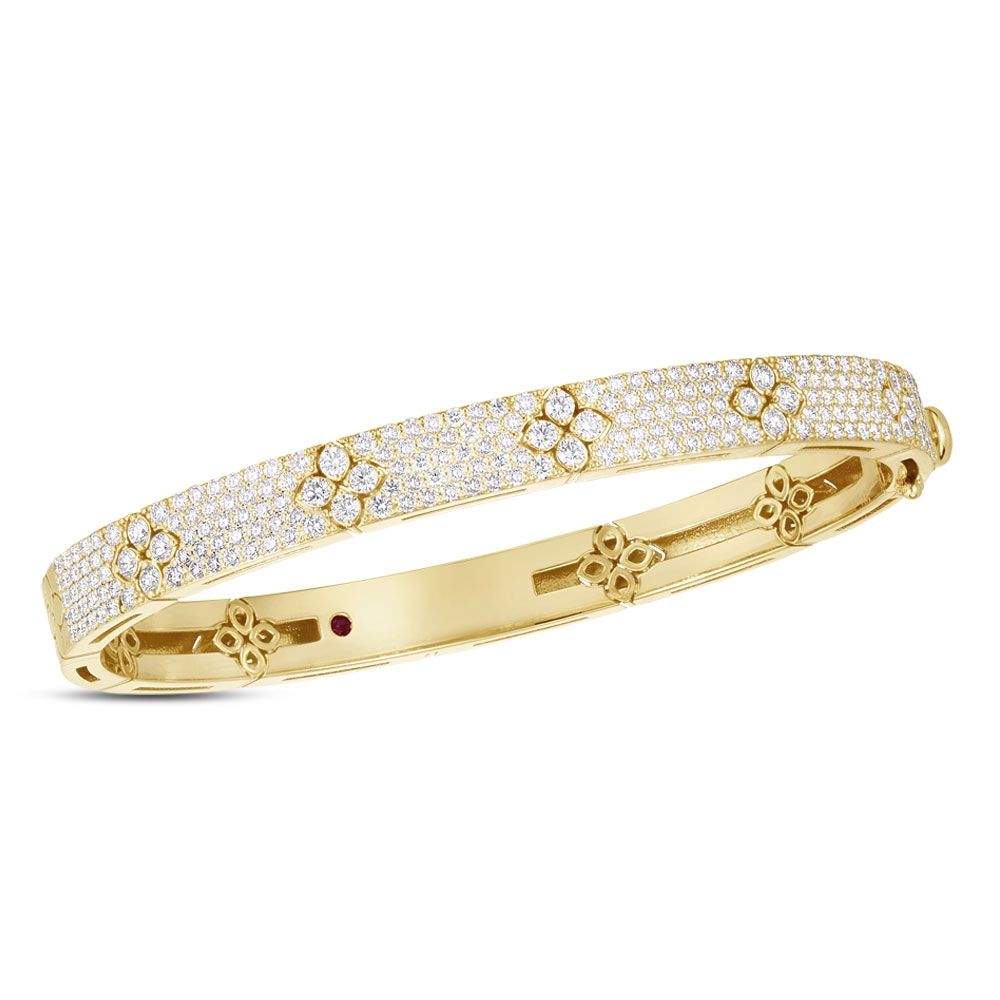 Roberto Coin Princess 18ct Yellow Gold cttw Diamond Bangle ADRBA_01 | Goldsmiths