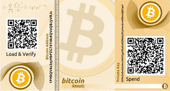 Paper wallet for Bitcoin