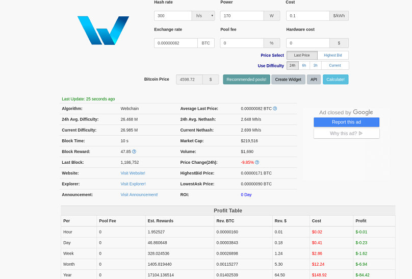 Webchain/MintMe Mining Pool