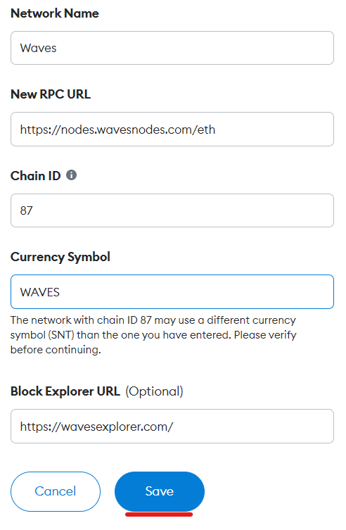 WAVE (WAVE) Token Smart Contract | Binance (BNB) Smart Chain Mainnet