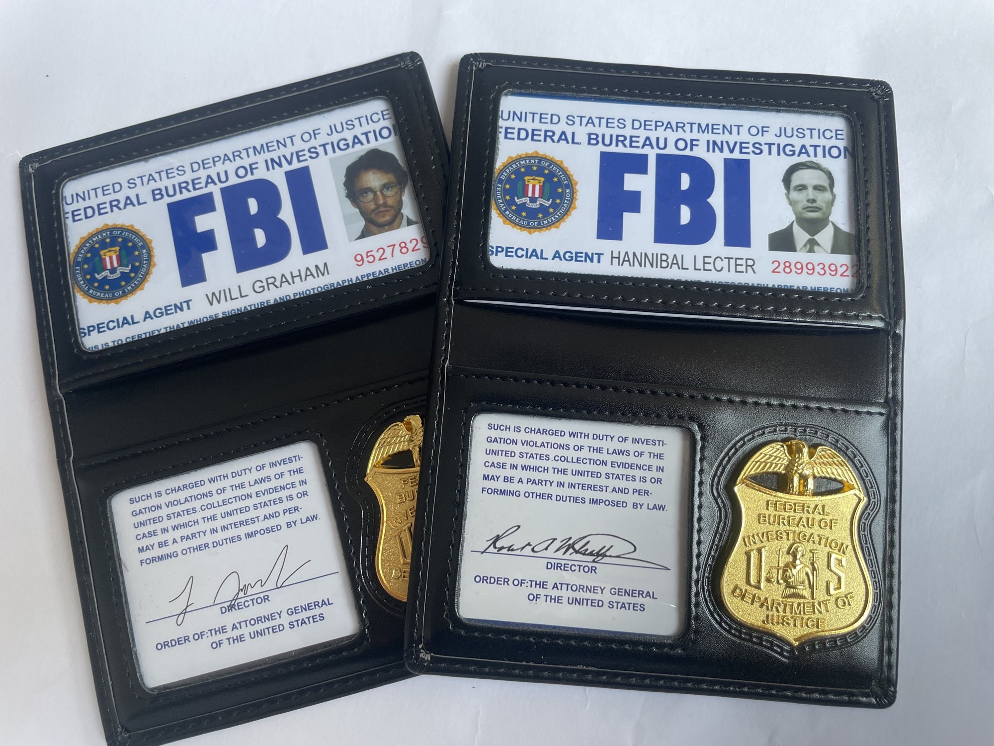 FBI Special Agent Leather Badge Wallet with Double ID Slots | Federal Style Wallet