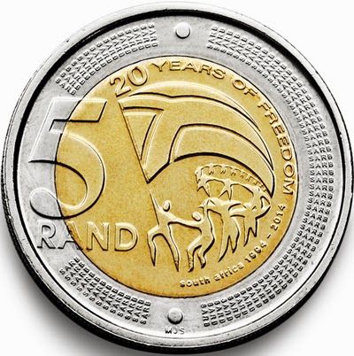 Coin Value: South Africa 5 Rand (Nelson Mandela) 