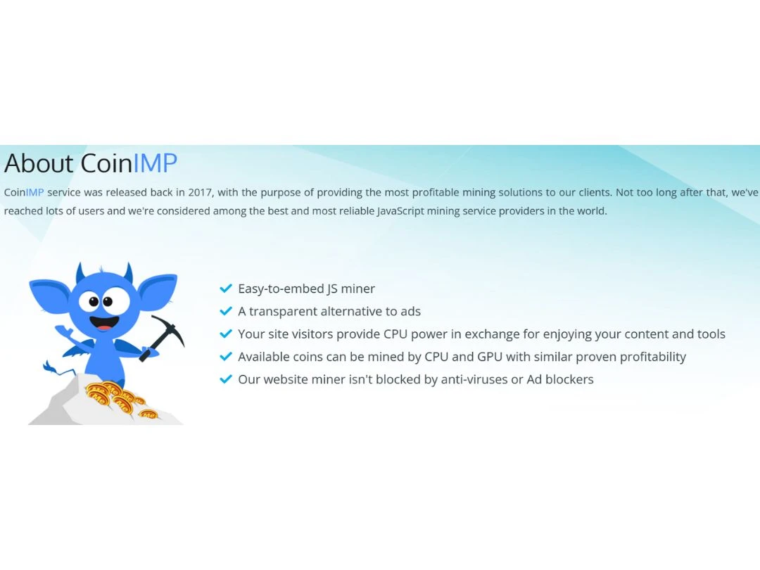 CoinImp Virtual Crypto Farm WordPress Plugin