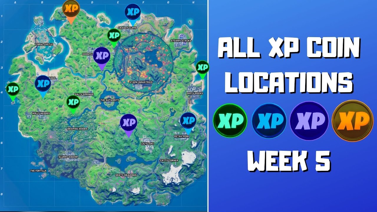 Fortnite Chapter 2 Season 4: Week 5 XP Coin Locations And Guide