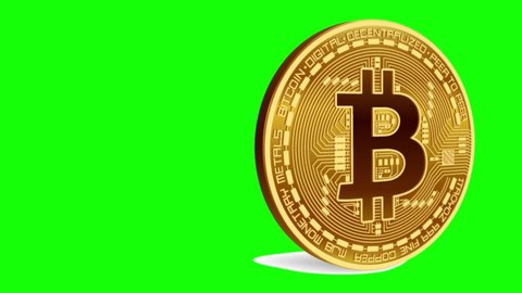 bitcoin concept animation on the green s | Stock Video | Pond5