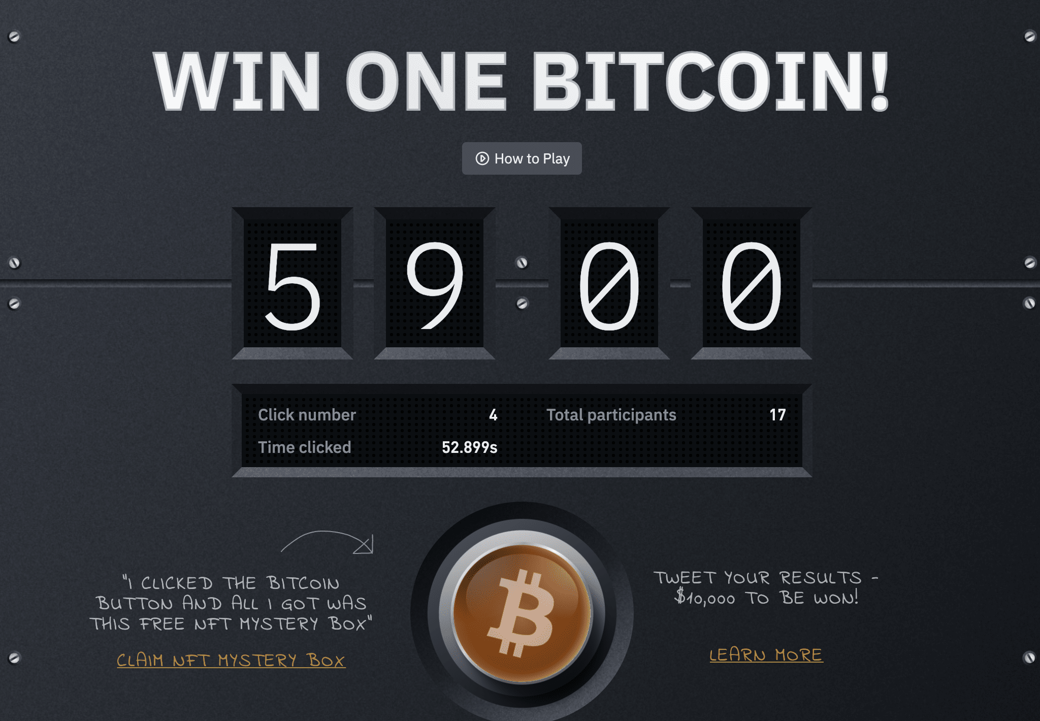 Binance Bitcoin Button Game - Win 1 Free BTC! Bitcoins $