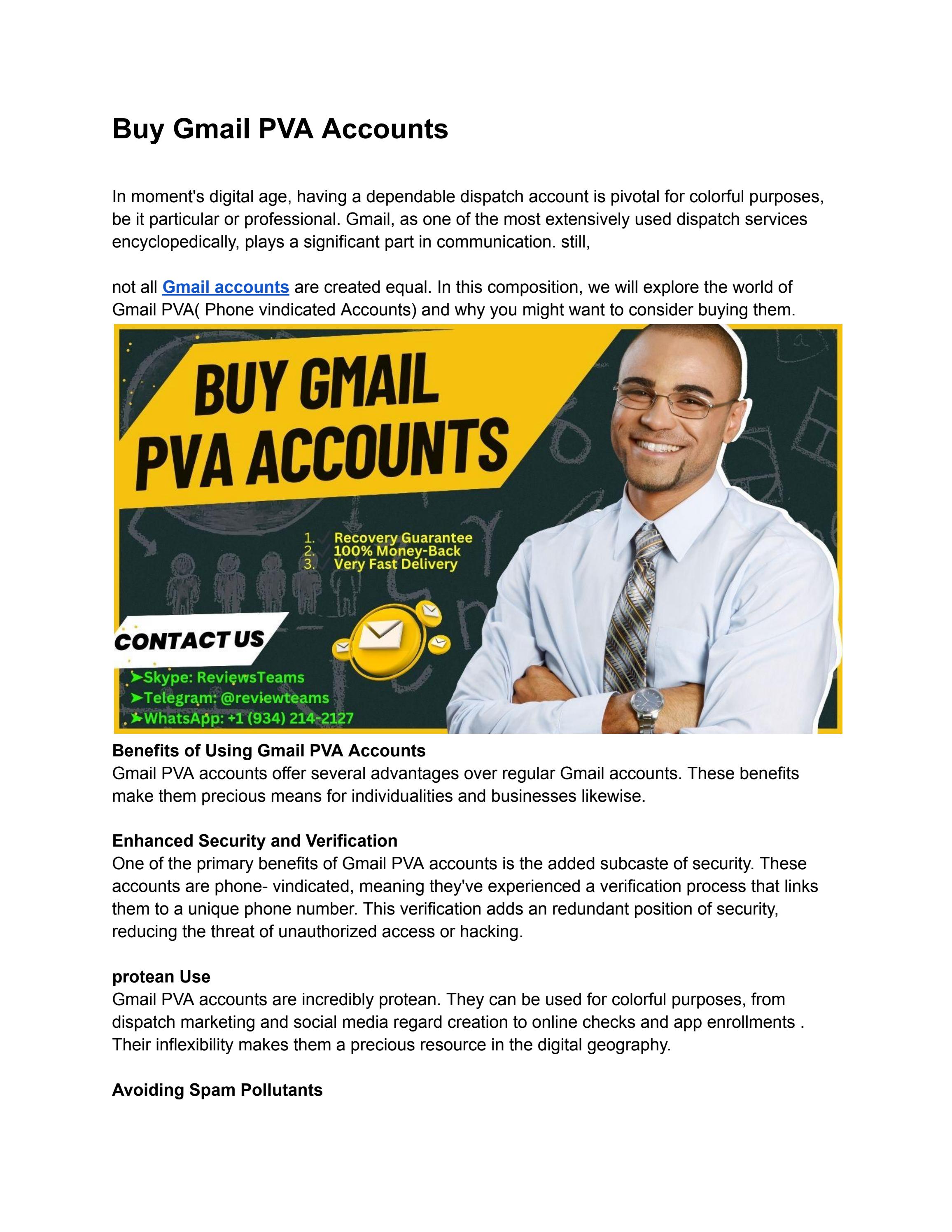 Buy Gmail PVA accounts